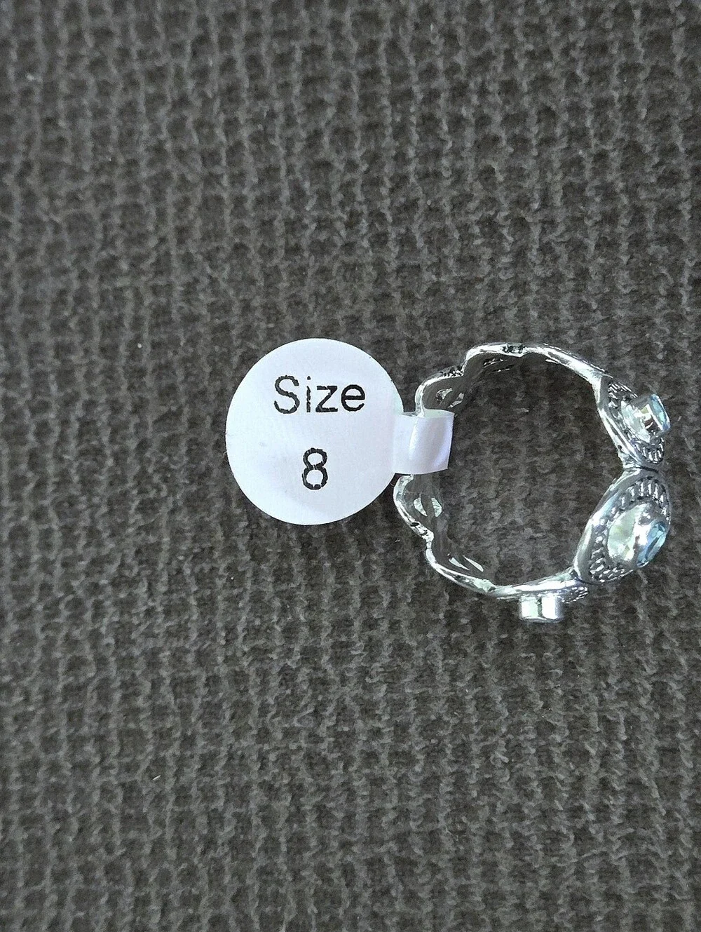 Athra Trading Inc. (ATI) Silver🤍 Ring💍 with Evil Eyes🧿 and Sky Blue🩵 Topaz